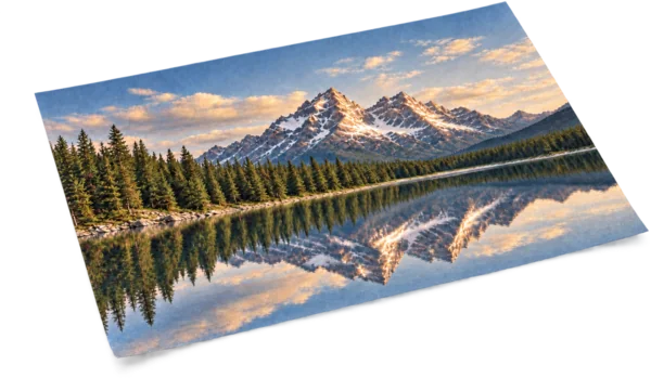 A flat canvas print with no border