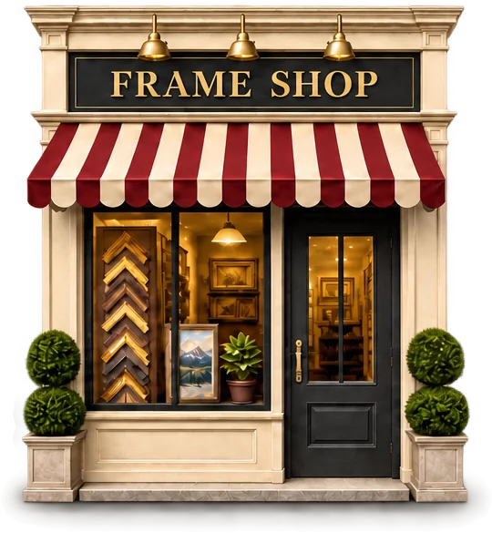 A frame shop storefront